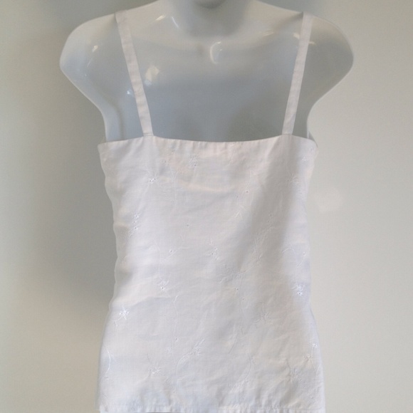 White Egyptian Cotton Spaghetti Strap Top - Picture 6 of 12